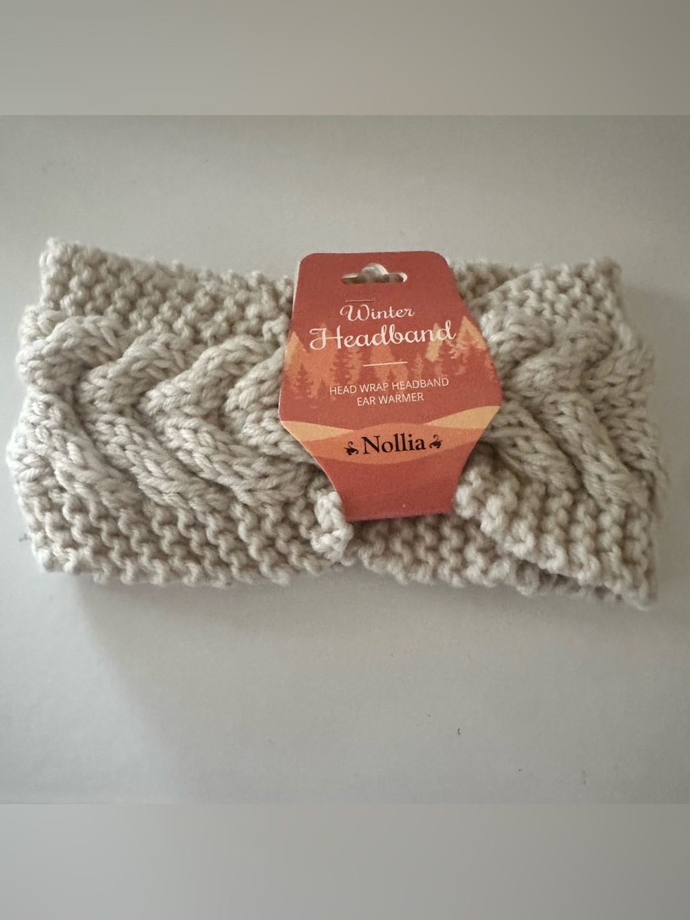 NWT Nollia Cable Knit Winter Headband Ear Warmer Tan One Size, Campus wear